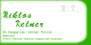 miklos kelner business card
