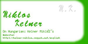 miklos kelner business card